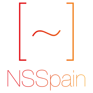 Two square brackets enclosing a tilde in the center. At the bottom it says NSSpain.