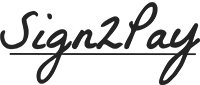 Handwritten representation of sign 2 pay, used as their logo